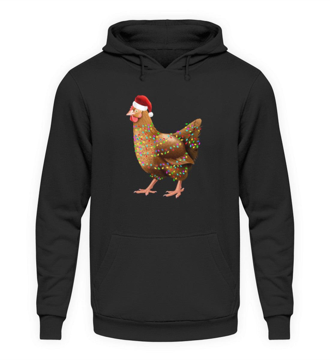 Hühner Weihnachten · Unisex Kapuzenpullover Hoodie-Unisex Hoodie-Deep Black-XS-Agrarstarz