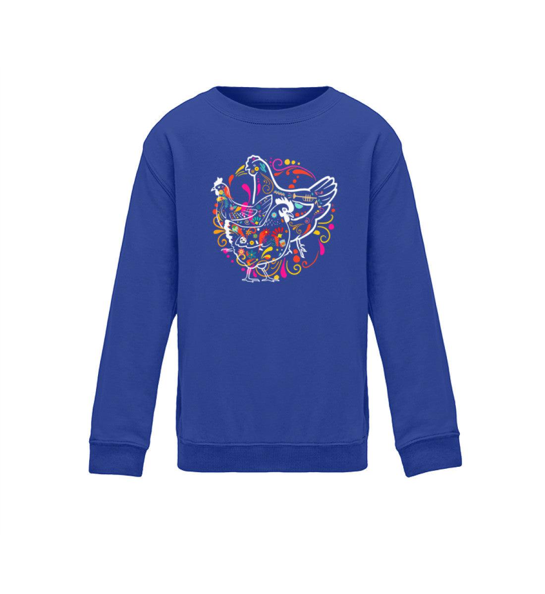 Hühner bunt · Kinder Sweatshirt-Kinder Sweatshirt-Royal Blue-12/14 (152/164)-Agrarstarz