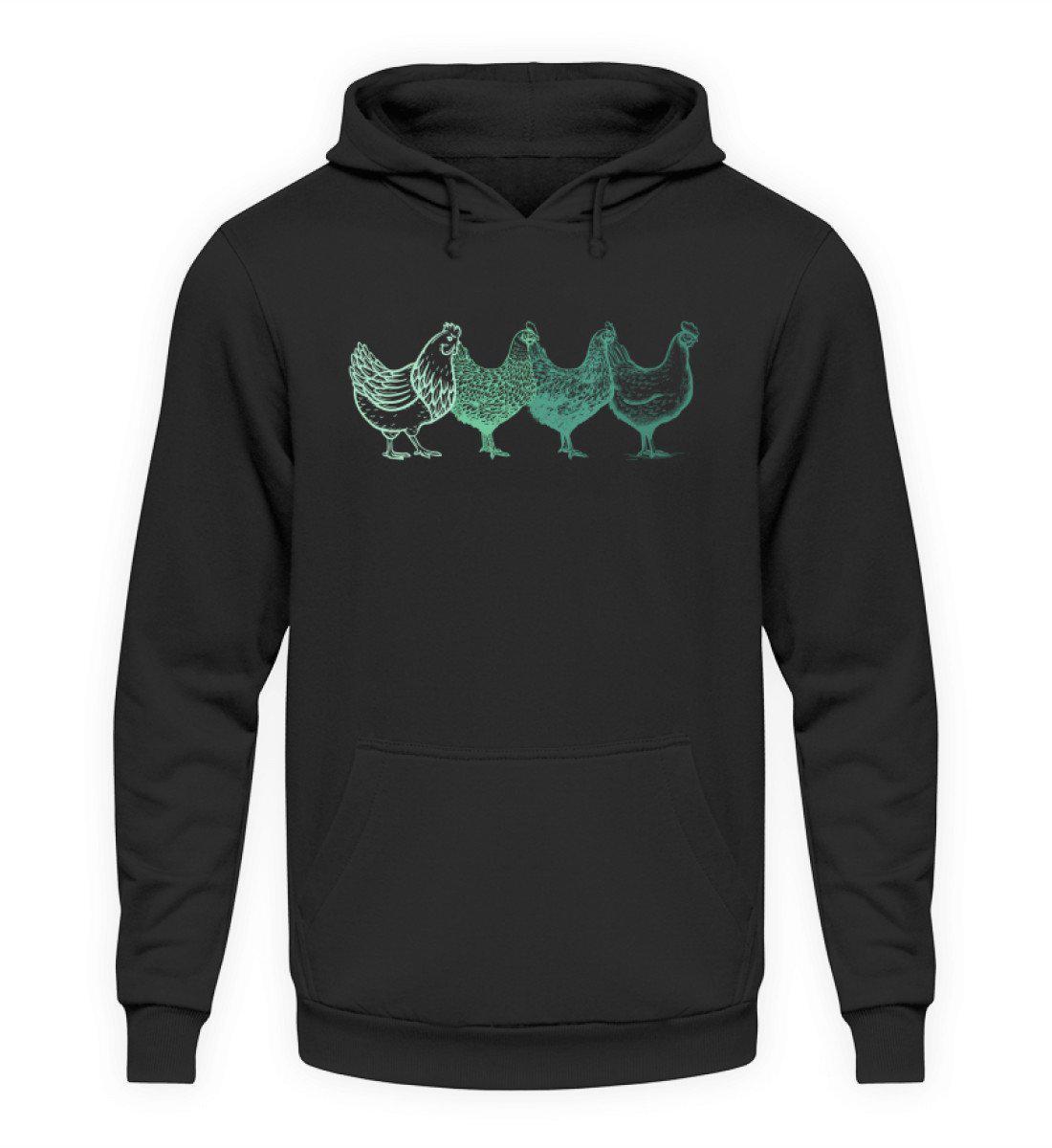 Hühner farbig · Unisex Kapuzenpullover Hoodie-Unisex Hoodie-Jet Black-S-Agrarstarz