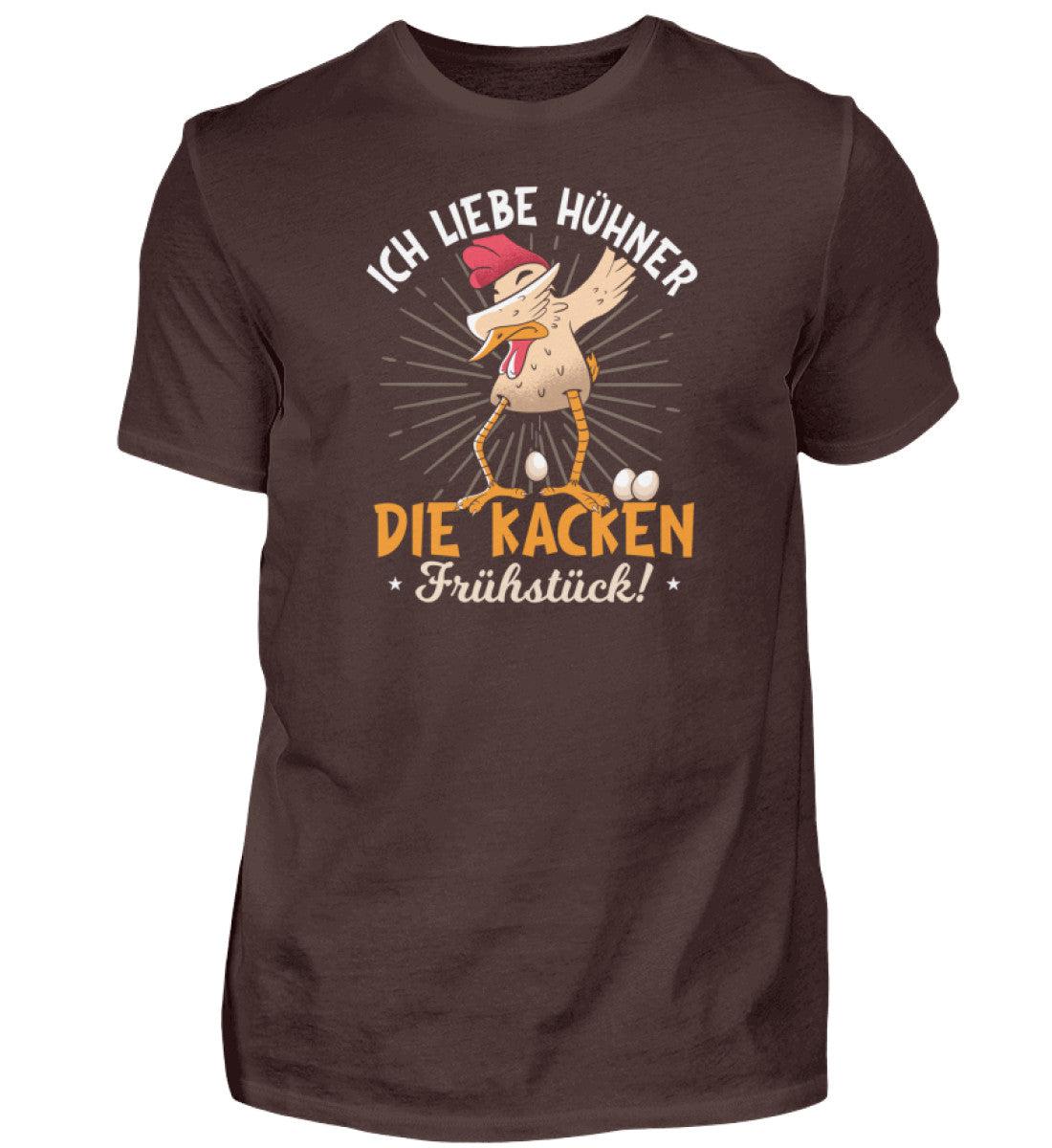 Hühner kacken Frühstück · Herren T-Shirt-Herren Basic T-Shirt-Brown-S-Agrarstarz