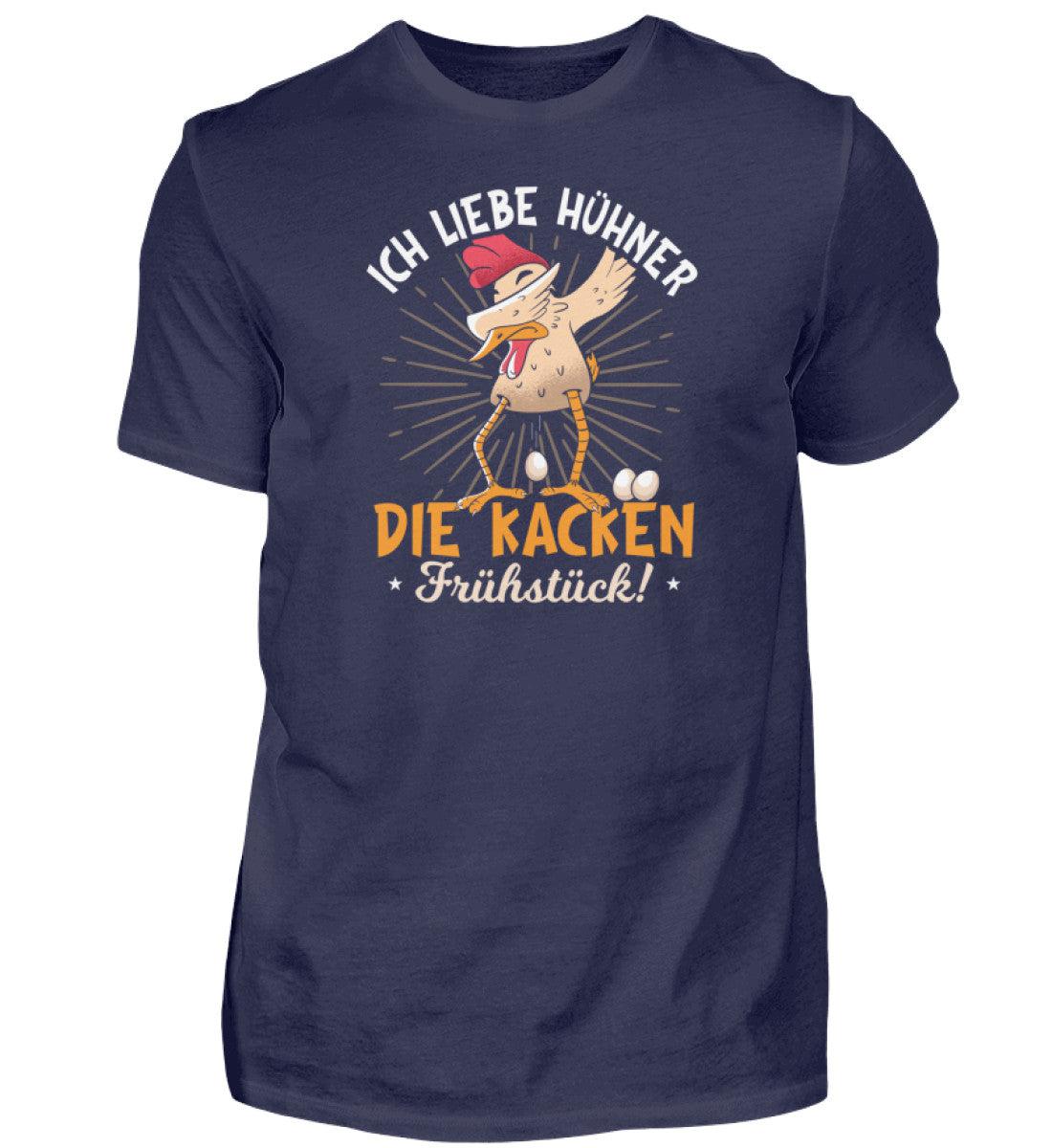 Hühner kacken Frühstück · Herren T-Shirt-Herren Basic T-Shirt-Navy-S-Agrarstarz