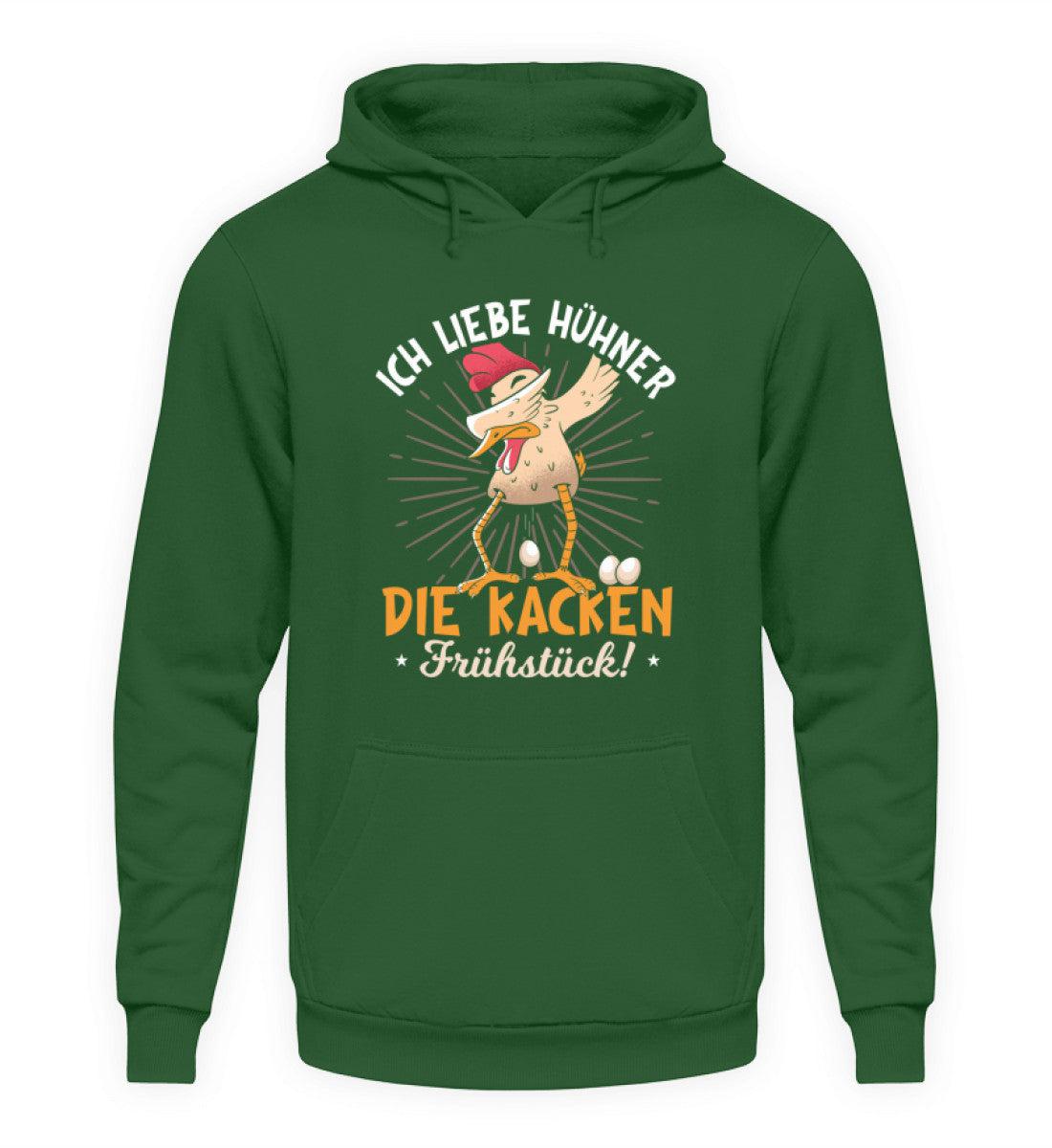 Hühner kacken Frühstück · Unisex Kapuzenpullover Hoodie-Unisex Hoodie-Bottle Green-S-Agrarstarz