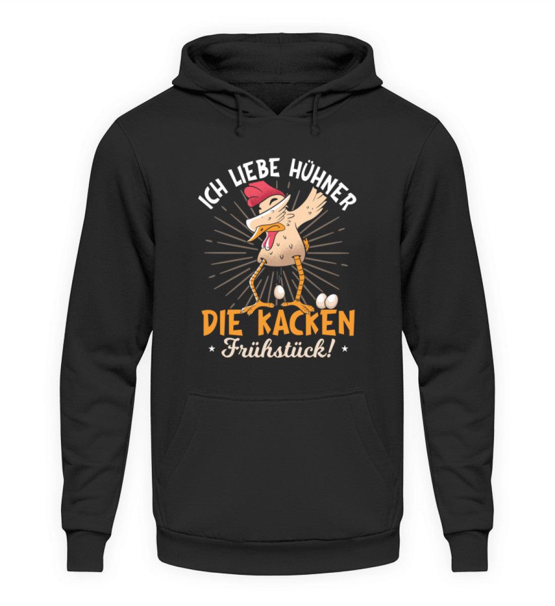 Hühner kacken Frühstück · Unisex Kapuzenpullover Hoodie-Unisex Hoodie-Deep Black-S-Agrarstarz