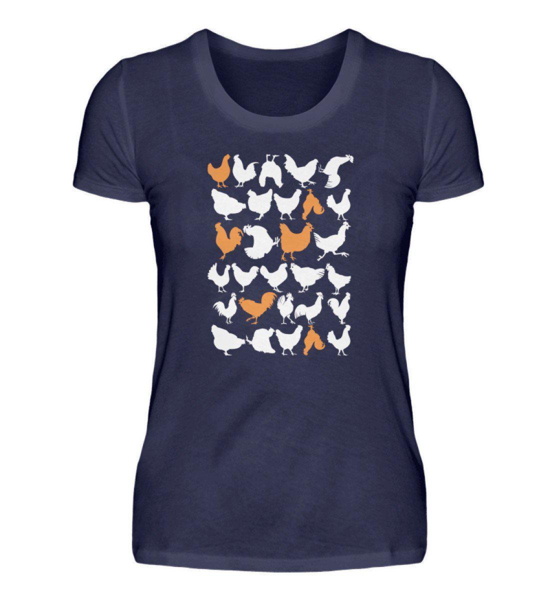 Hühner simple · Damen T-Shirt-Damen Basic T-Shirt-Navy-S-Agrarstarz