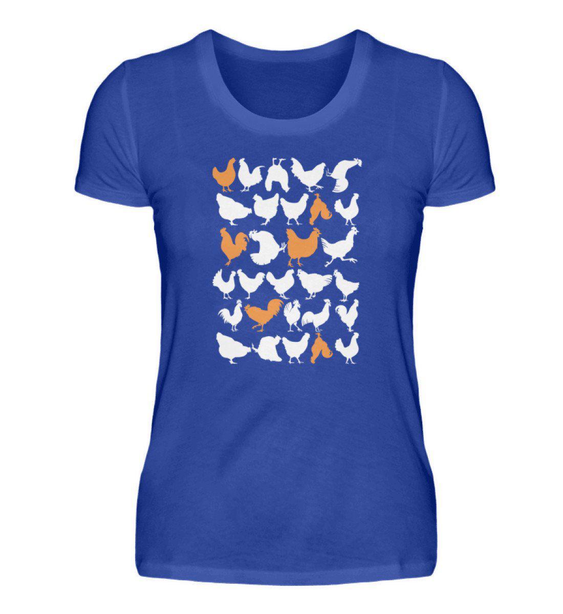 Hühner simple · Damen T-Shirt-Damen Basic T-Shirt-Neon Blue-S-Agrarstarz