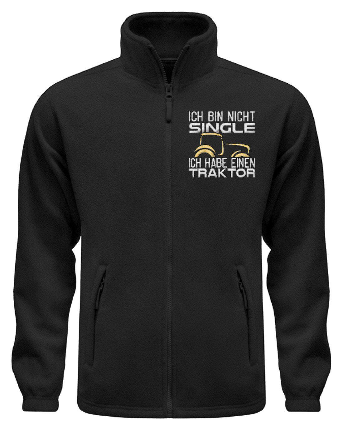 Ich bin nicht Single · Fleece Jacke mit Stick-Fleece Jacke mit Stick-Black-S-Agrarstarz