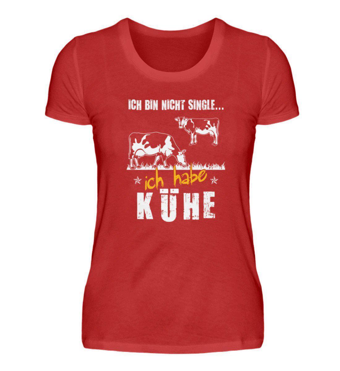 Ich bin nicht single Kühe · Damen T-Shirt-Damen Basic T-Shirt-Red-S-Agrarstarz