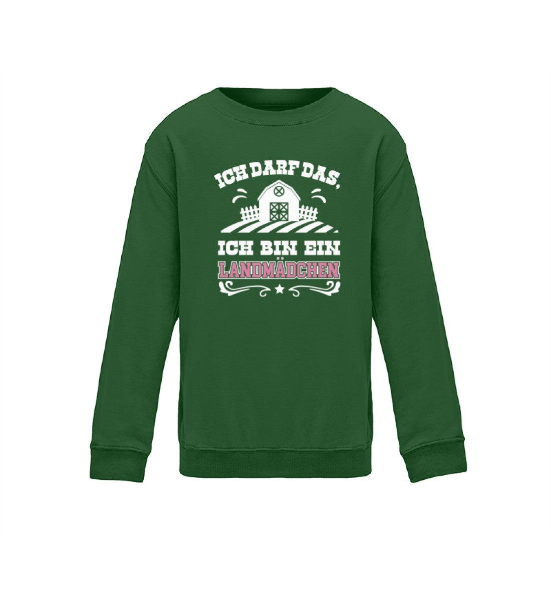 Ich darf das, ich bin ein Landmädchen · Kinder Sweatshirt-Kinder Sweatshirt-Bottle Green-12/14 (152/164)-Agrarstarz