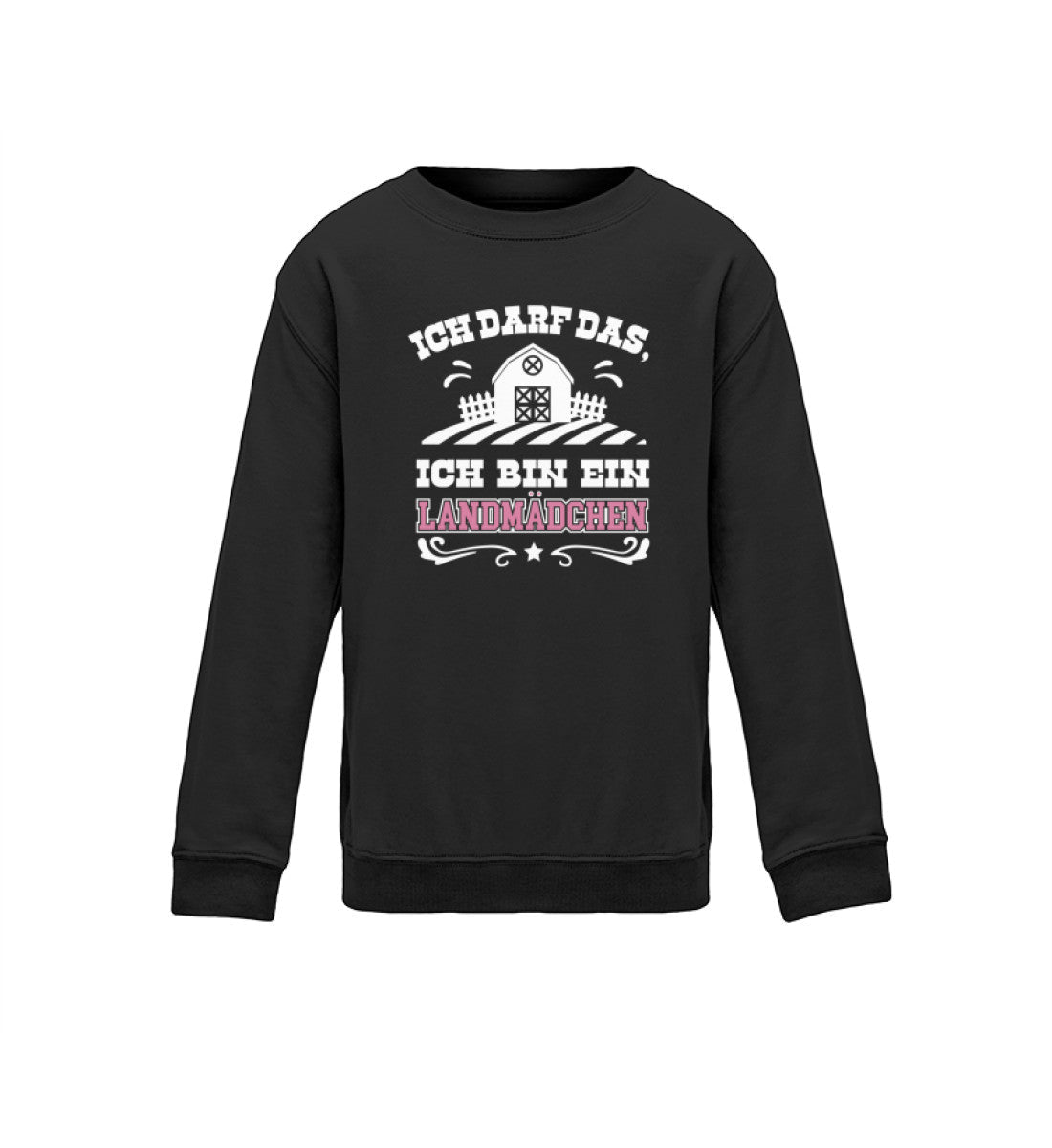 Ich darf das, ich bin ein Landmädchen · Kinder Sweatshirt-Kinder Sweatshirt-Jet Black-12/14 (152/164)-Agrarstarz