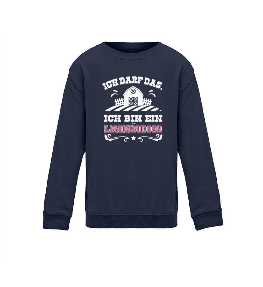 Ich darf das, ich bin ein Landmädchen · Kinder Sweatshirt-Kinder Sweatshirt-Oxford Navy-12/14 (152/164)-Agrarstarz