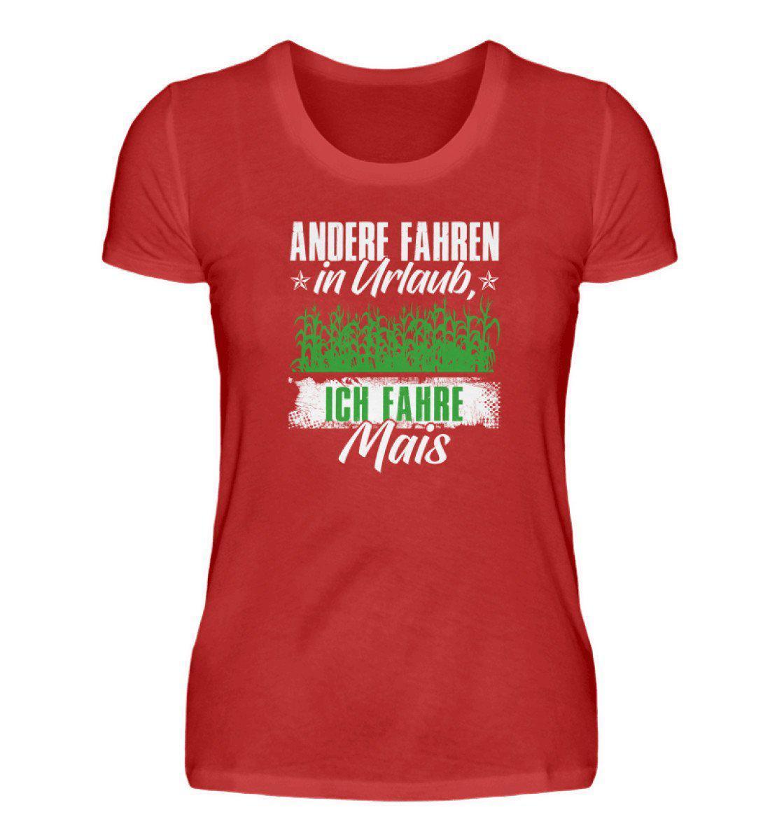 Ich fahre Mais · Damen T-Shirt-Damen Basic T-Shirt-Red-S-Agrarstarz
