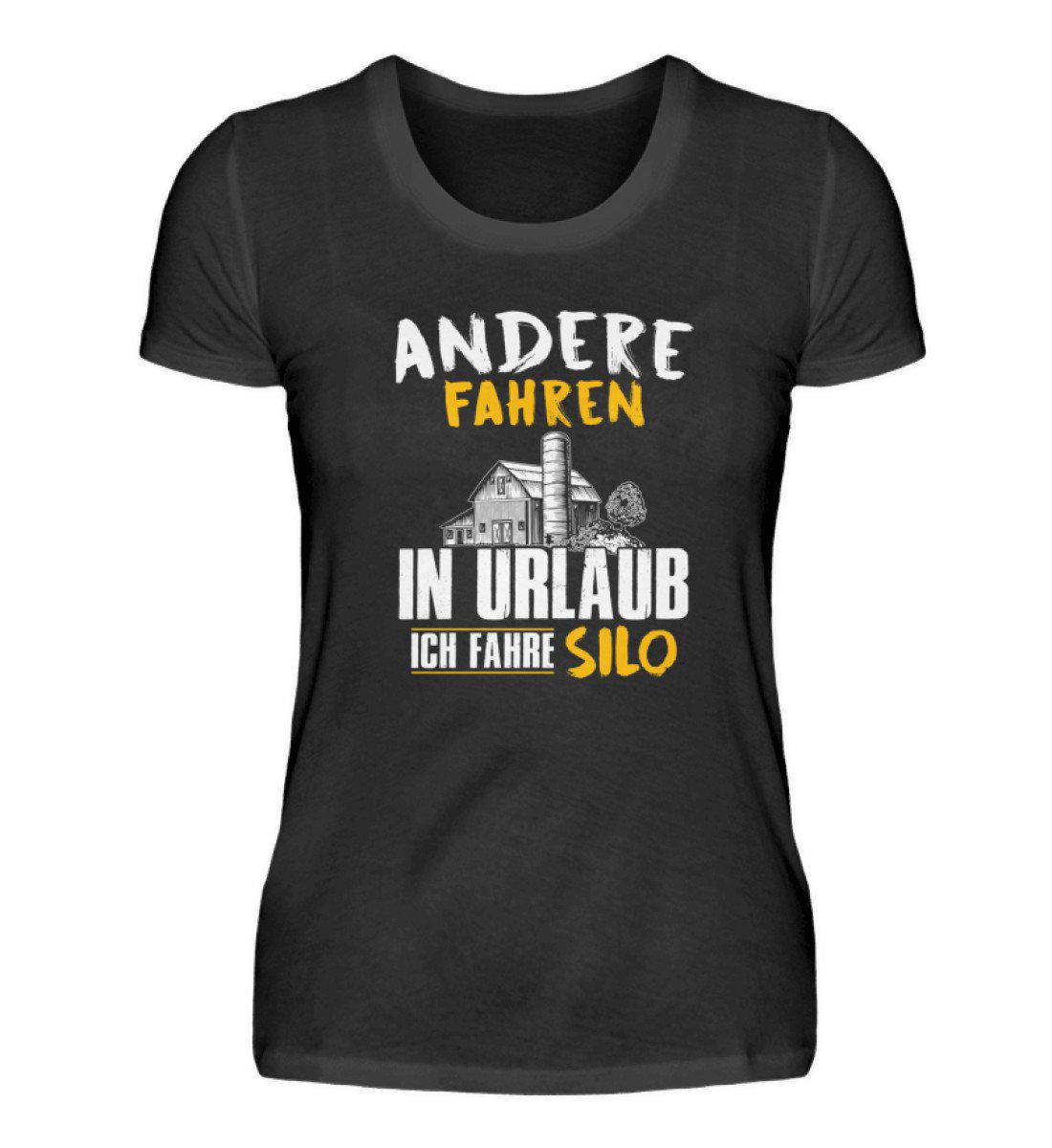 Ich fahre Silo · Damen T-Shirt-Damen Basic T-Shirt-Black-S-Agrarstarz