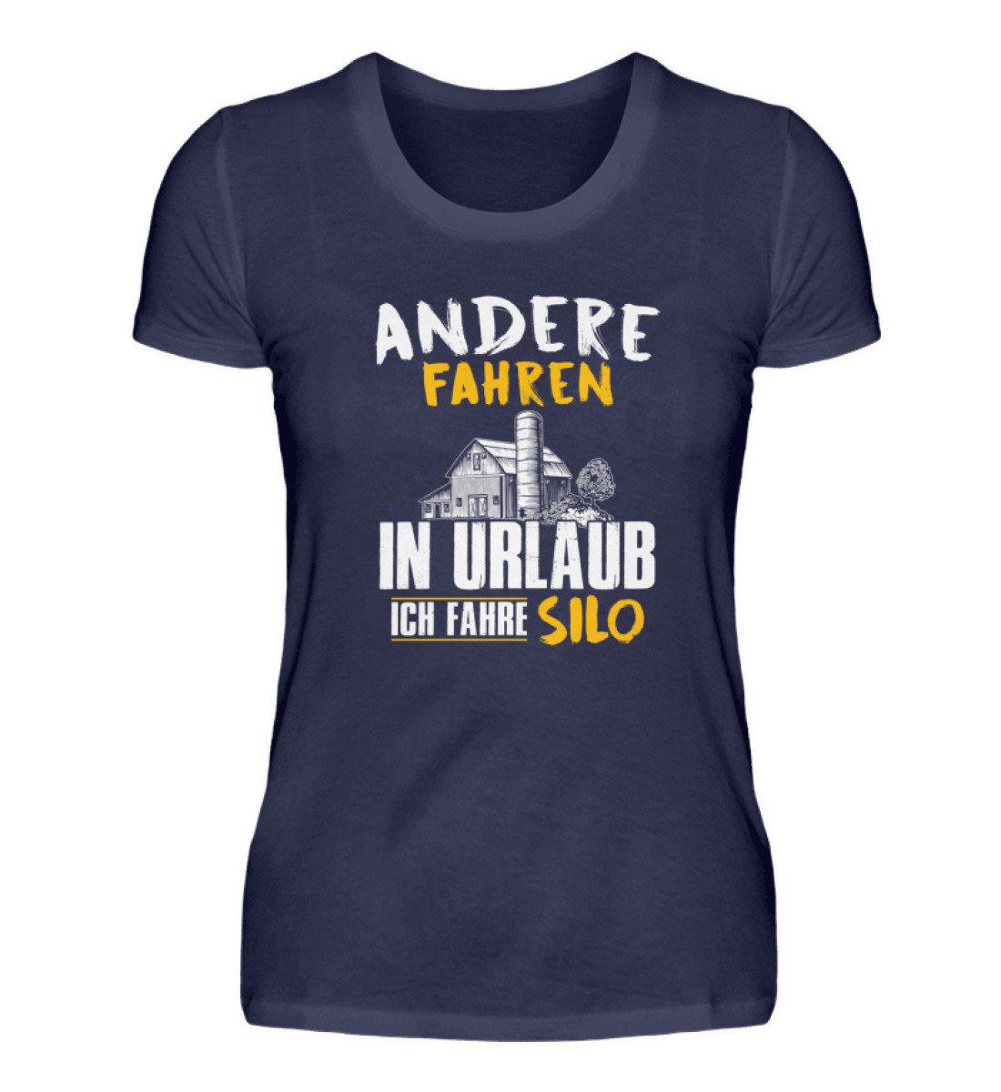 Ich fahre Silo · Damen T-Shirt-Damen Basic T-Shirt-Navy-S-Agrarstarz