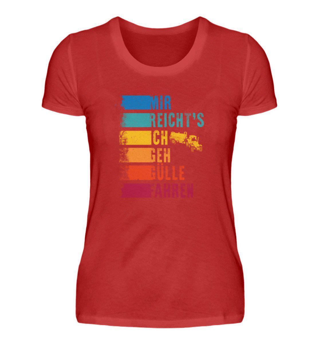 Ich geh Gülle fahren retro · Damen T-Shirt-Damen Basic T-Shirt-Red-S-Agrarstarz