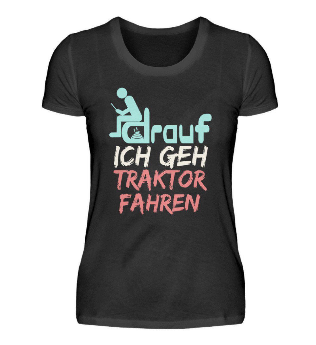 Ich geh Traktor fahren · Damen T-Shirt-Damen Basic T-Shirt-Black-S-Agrarstarz