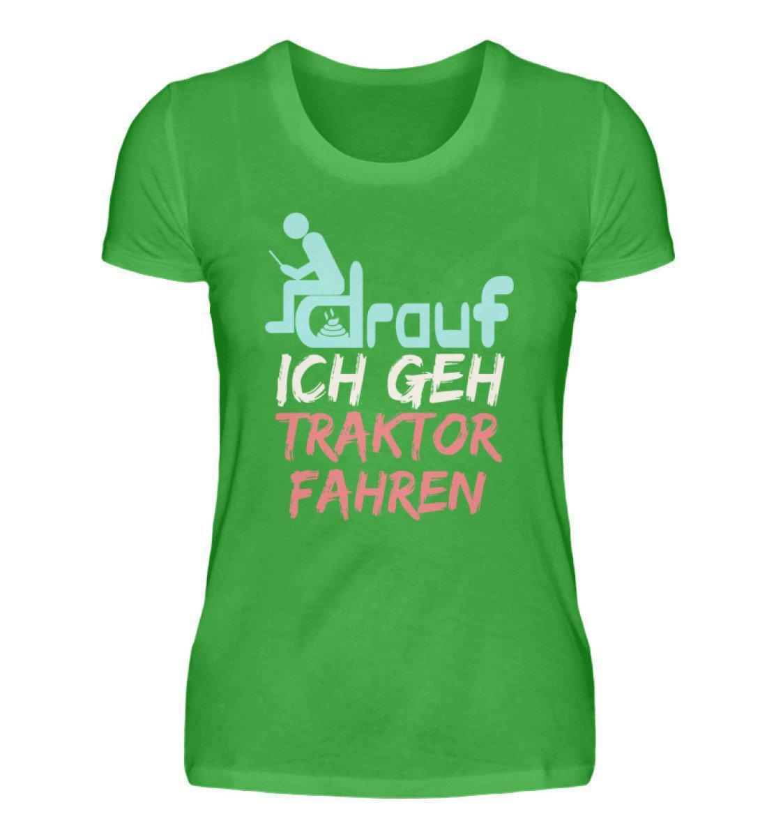 Ich geh Traktor fahren · Damen T-Shirt-Damen Basic T-Shirt-Green Apple-S-Agrarstarz