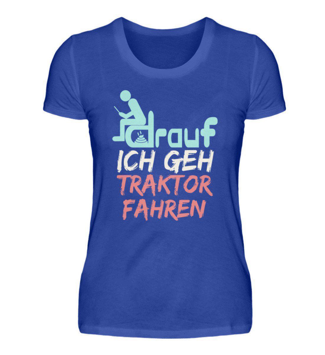 Ich geh Traktor fahren · Damen T-Shirt-Damen Basic T-Shirt-Neon Blue-S-Agrarstarz