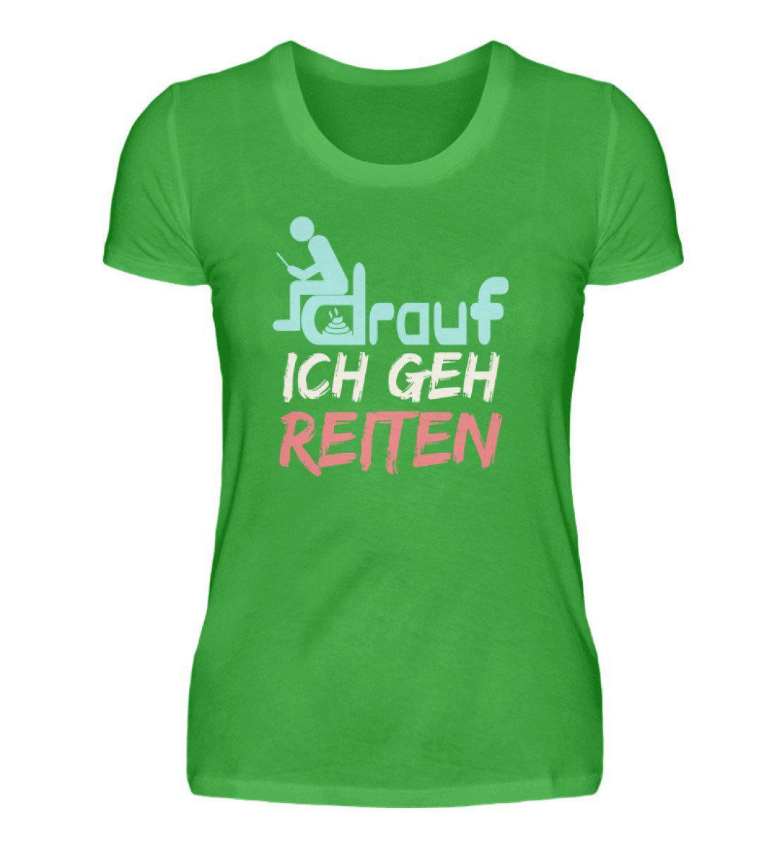 Ich geh reiten · Damen T-Shirt-Damen Basic T-Shirt-Green Apple-S-Agrarstarz