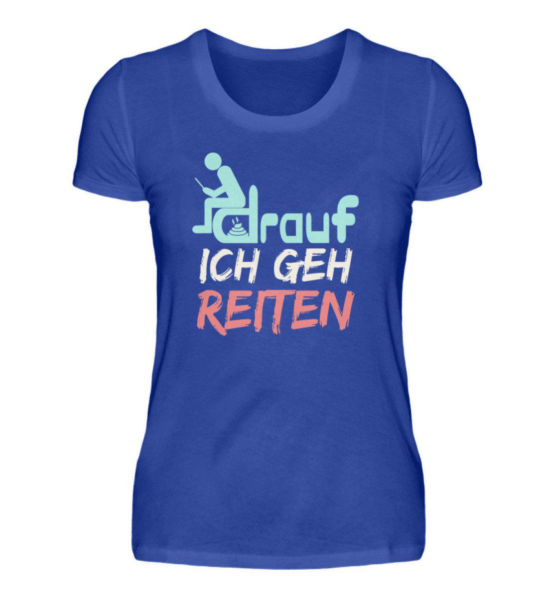 Ich geh reiten · Damen T-Shirt-Damen Basic T-Shirt-Neon Blue-S-Agrarstarz