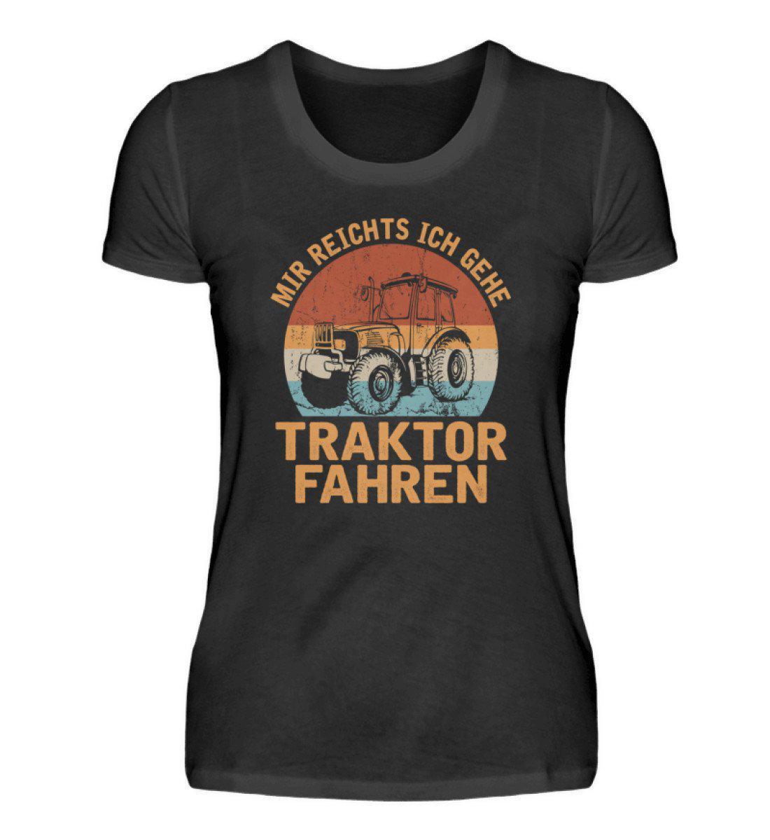 Ich gehe Traktor fahren Retro · Damen T-Shirt-Damen Basic T-Shirt-Black-S-Agrarstarz