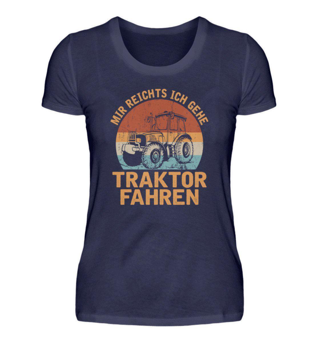 Ich gehe Traktor fahren Retro · Damen T-Shirt-Damen Basic T-Shirt-Navy-S-Agrarstarz