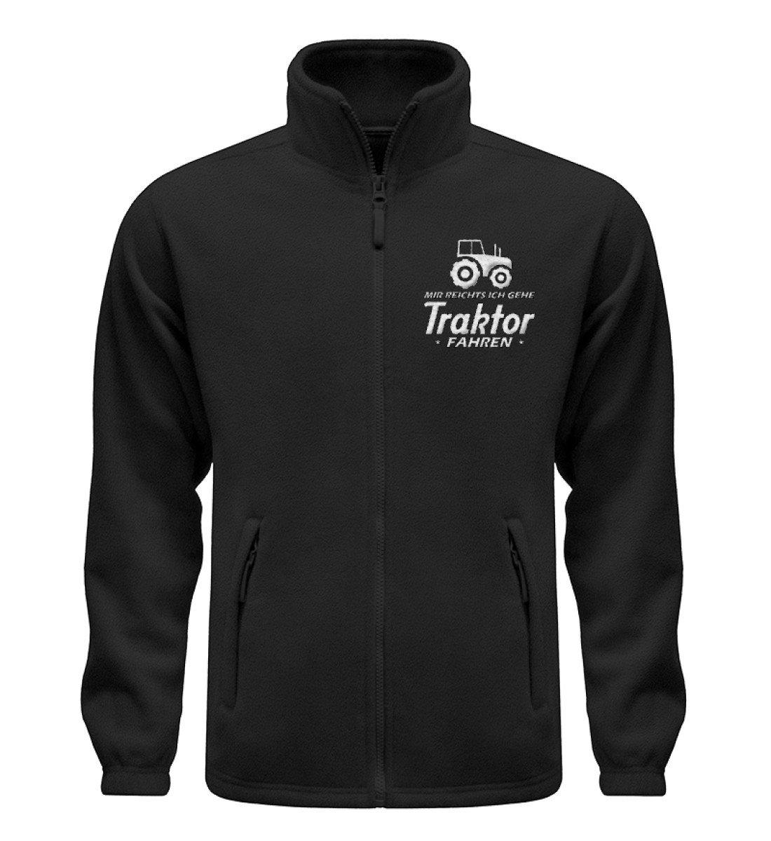 Ich gehe Traktor fahren Retro · Fleece Jacke mit Stick-Fleece Jacke mit Stick-Black-S-Agrarstarz