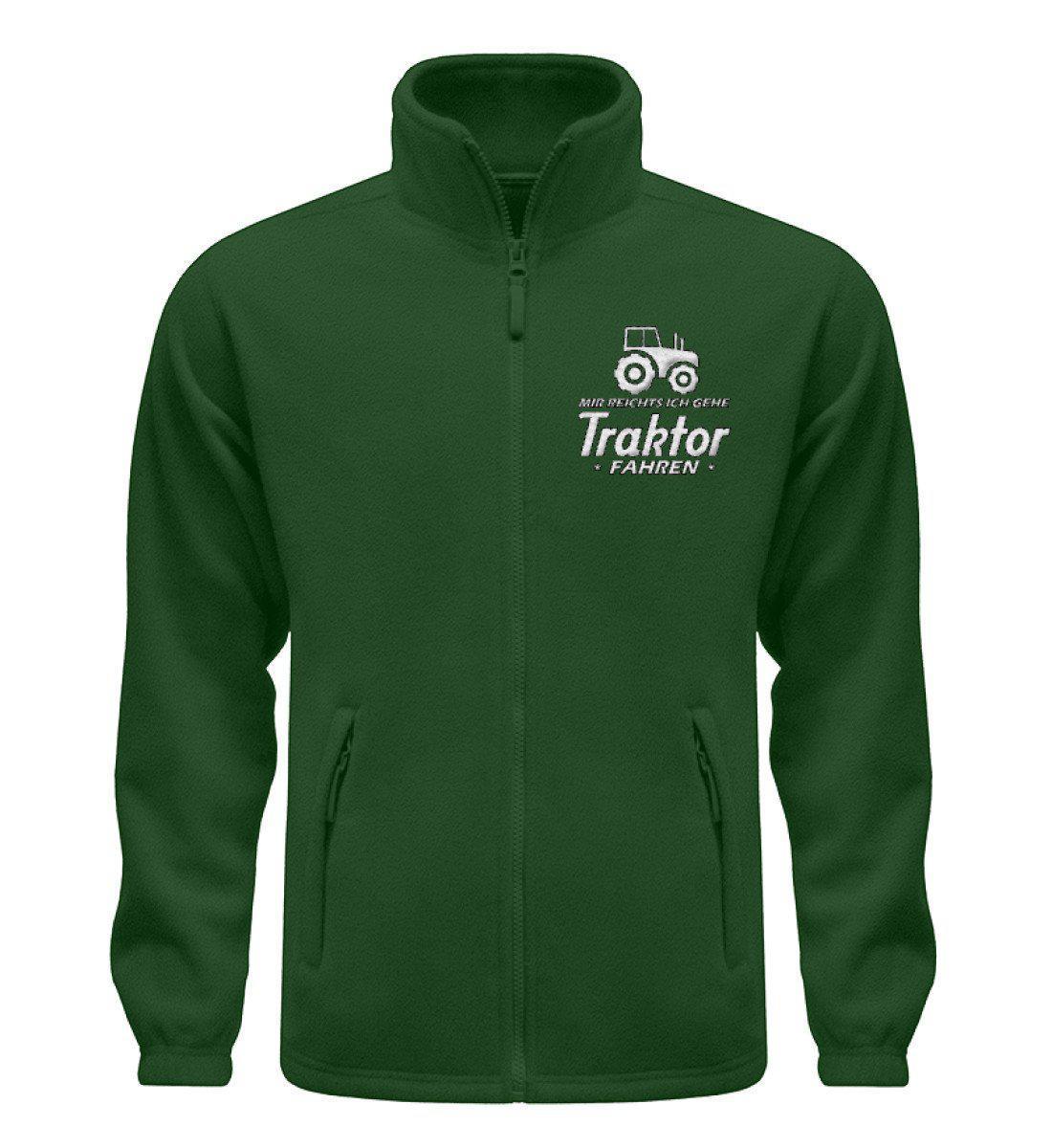 Ich gehe Traktor fahren Retro · Fleece Jacke mit Stick-Fleece Jacke mit Stick-Dark Green-S-Agrarstarz