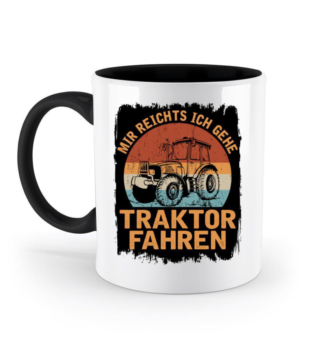 Ich gehe Traktor fahren Retro · Keramik Tasse zweifarbig-Keramik Tasse Zweifarbig-Black-330ml-Agrarstarz