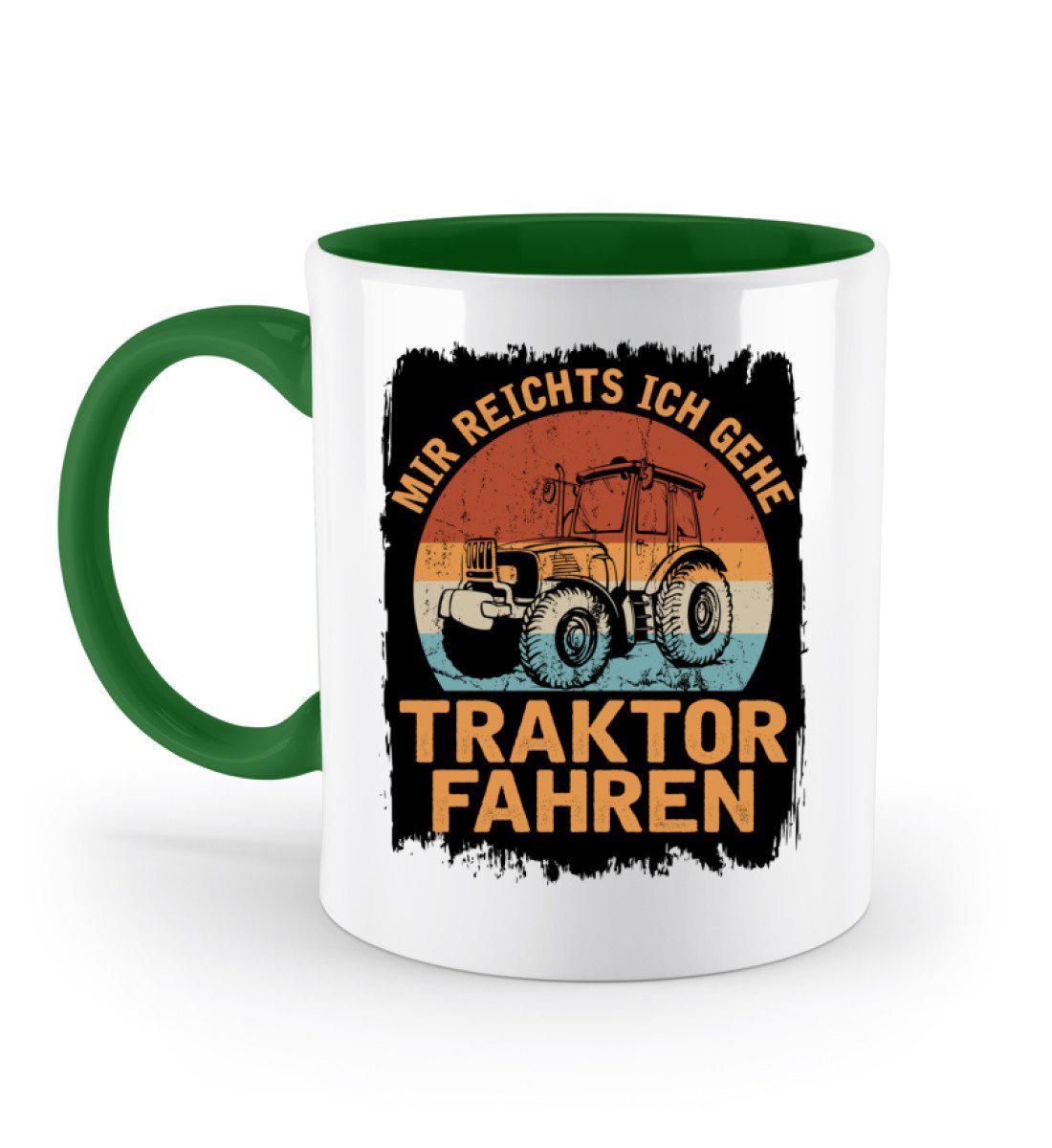 Ich gehe Traktor fahren Retro · Keramik Tasse zweifarbig-Keramik Tasse Zweifarbig-Irish Green-330ml-Agrarstarz