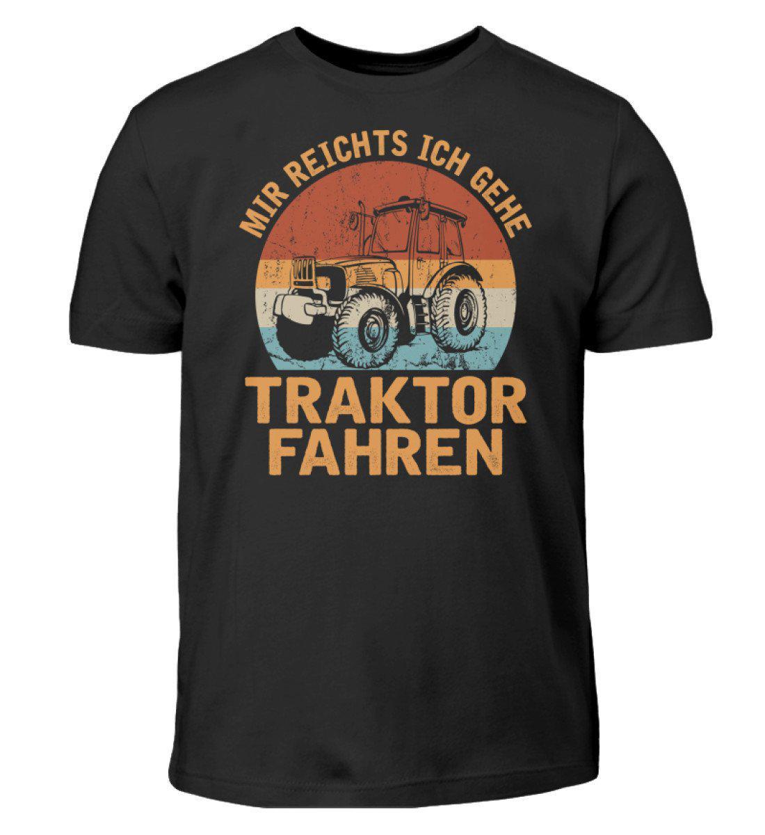 Ich gehe Traktor fahren Retro · Kinder T-Shirt-Kinder T-Shirt-Black-3/4 (98/104)-Agrarstarz