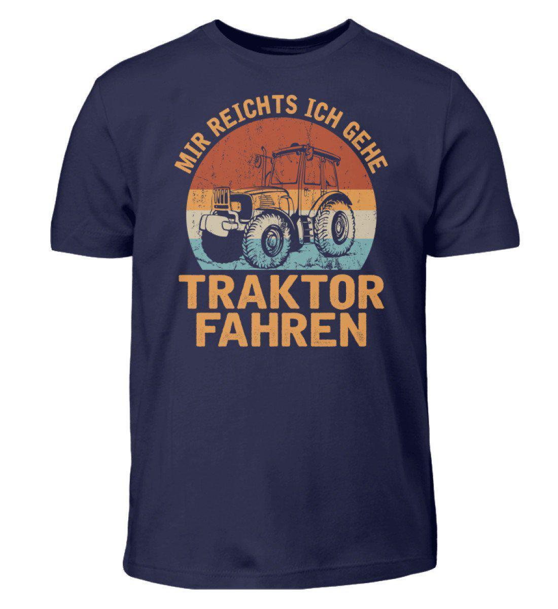 Ich gehe Traktor fahren Retro · Kinder T-Shirt-Kinder T-Shirt-Navy-3/4 (98/104)-Agrarstarz