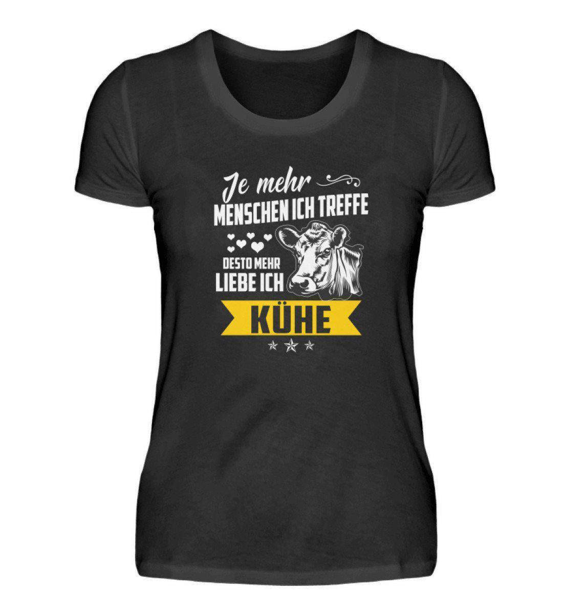 Ich liebe Kühe · Damen T-Shirt-Damen Basic T-Shirt-Black-S-Agrarstarz