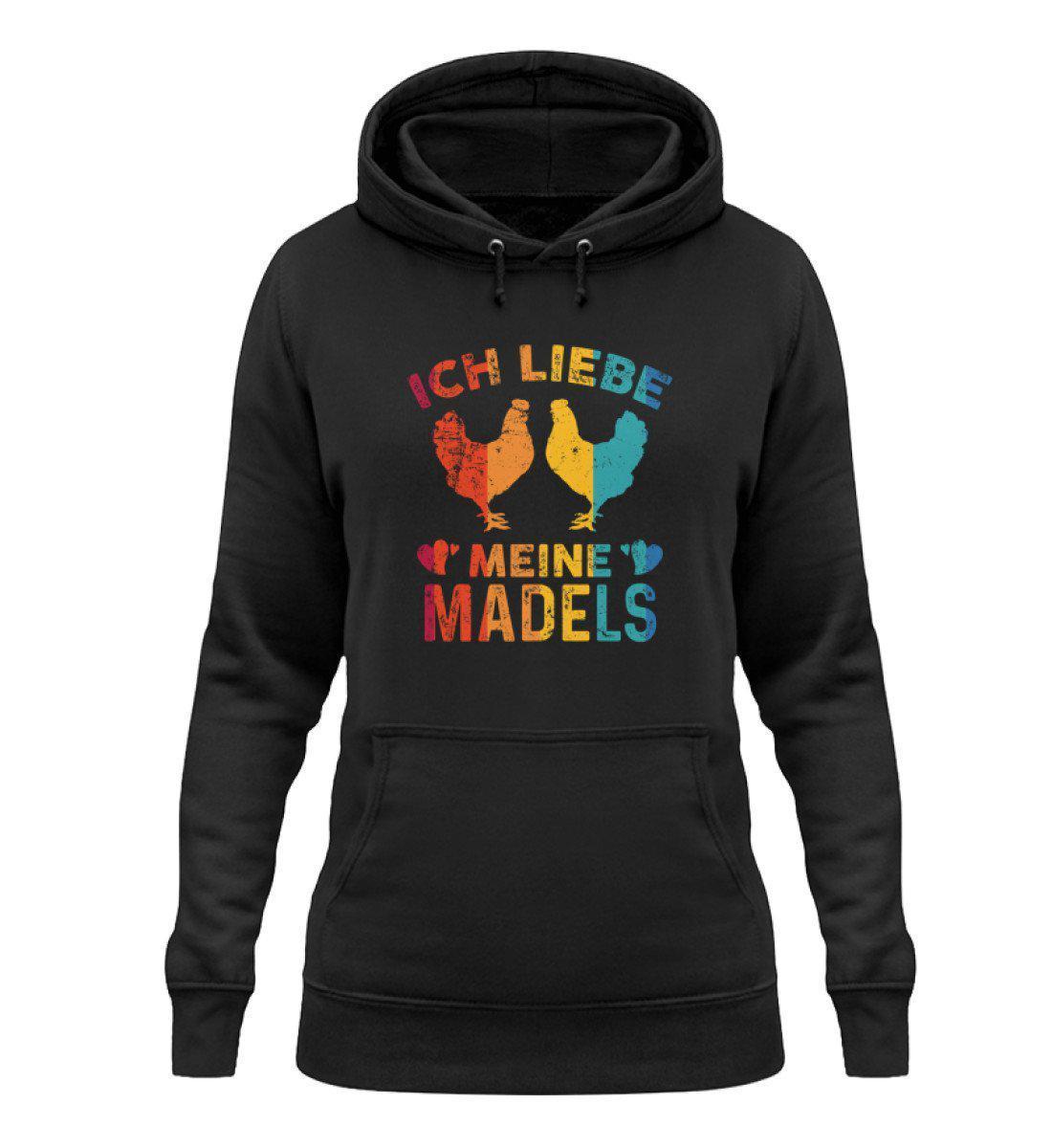 Ich liebe meine Mädels Retro · Damen Hoodie-Damen Hoodie-Jet Black-XS-Agrarstarz