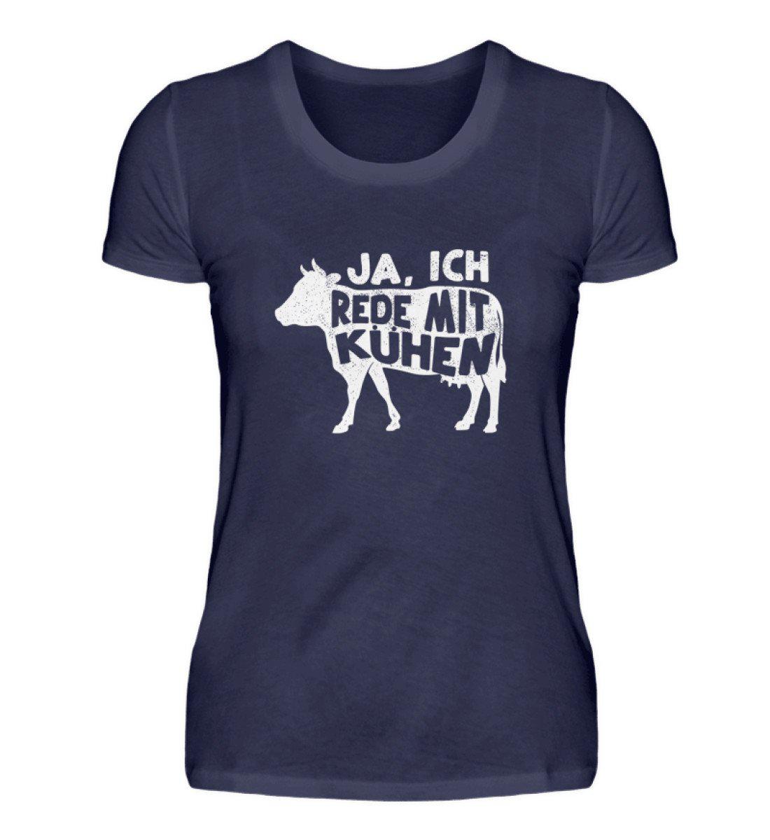 Ich rede mit Kühen · Damen T-Shirt-Damen Basic T-Shirt-Navy-S-Agrarstarz