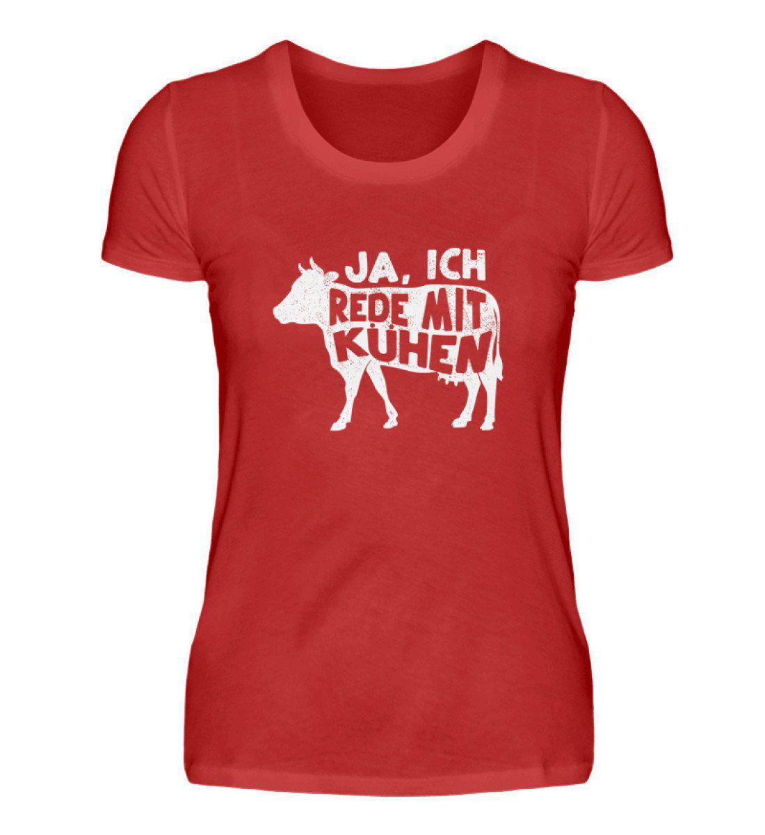 Ich rede mit Kühen · Damen T-Shirt-Damen Basic T-Shirt-Red-S-Agrarstarz