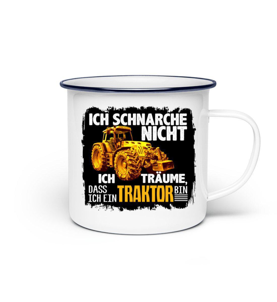 Ich schnarche nicht Traktor · Emaille Tasse-Emaille Tasse-White-Einheitsgröße-Agrarstarz