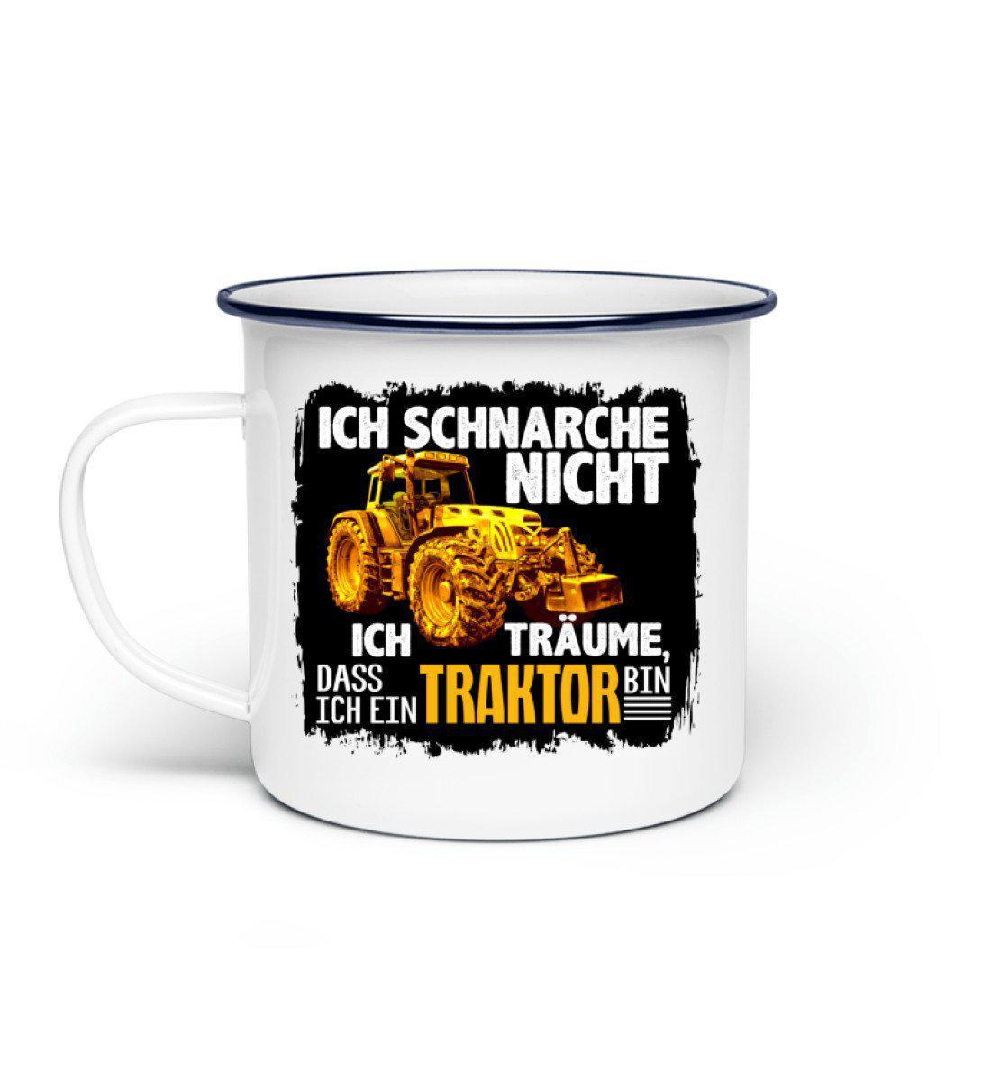 Ich schnarche nicht Traktor · Emaille Tasse-Emaille Tasse-White-Einheitsgröße-Agrarstarz