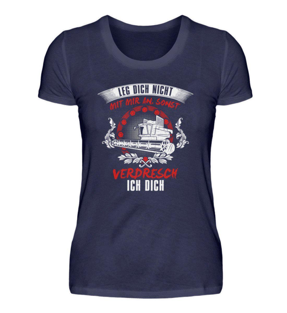 Ich verdresch dich · Damen T-Shirt-Damen Basic T-Shirt-Navy-S-Agrarstarz