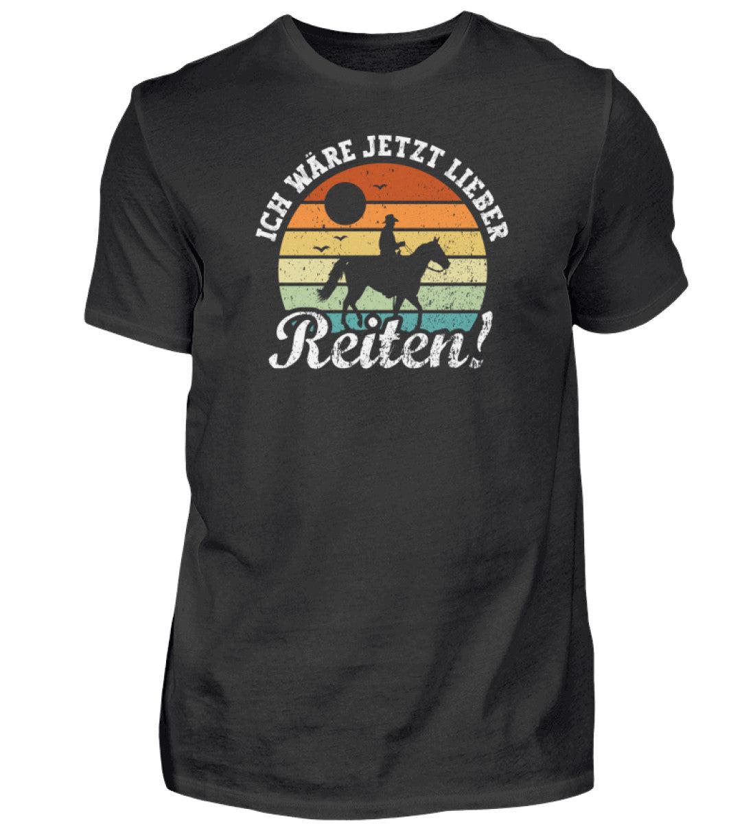 Ich wäre jetzt lieber Reiten Mann · Herren T-Shirt-Herren Basic T-Shirt-Black-S-Agrarstarz