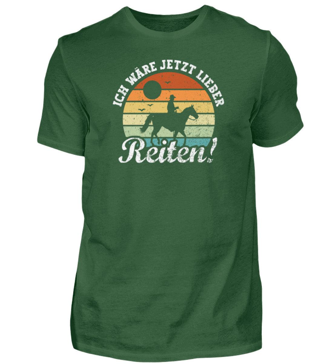 Ich wäre jetzt lieber Reiten Mann · Herren T-Shirt-Herren Basic T-Shirt-Bottle Green-S-Agrarstarz