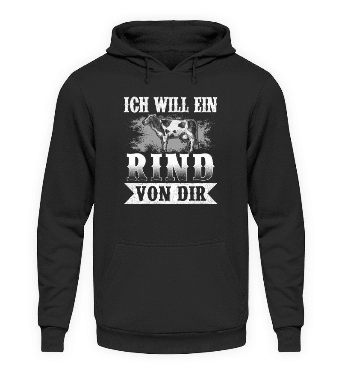 Ich will ein Rind von dir · Unisex Kapuzenpullover Hoodie-Unisex Hoodie-Jet Black-L-Agrarstarz