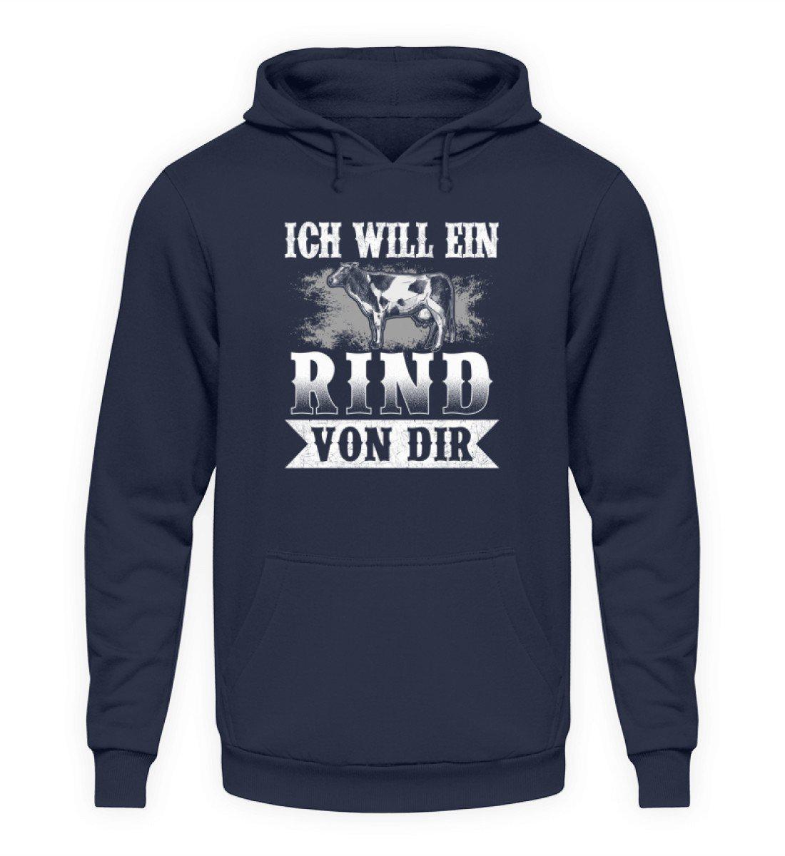 Ich will ein Rind von dir · Unisex Kapuzenpullover Hoodie-Unisex Hoodie-Oxford Navy-L-Agrarstarz