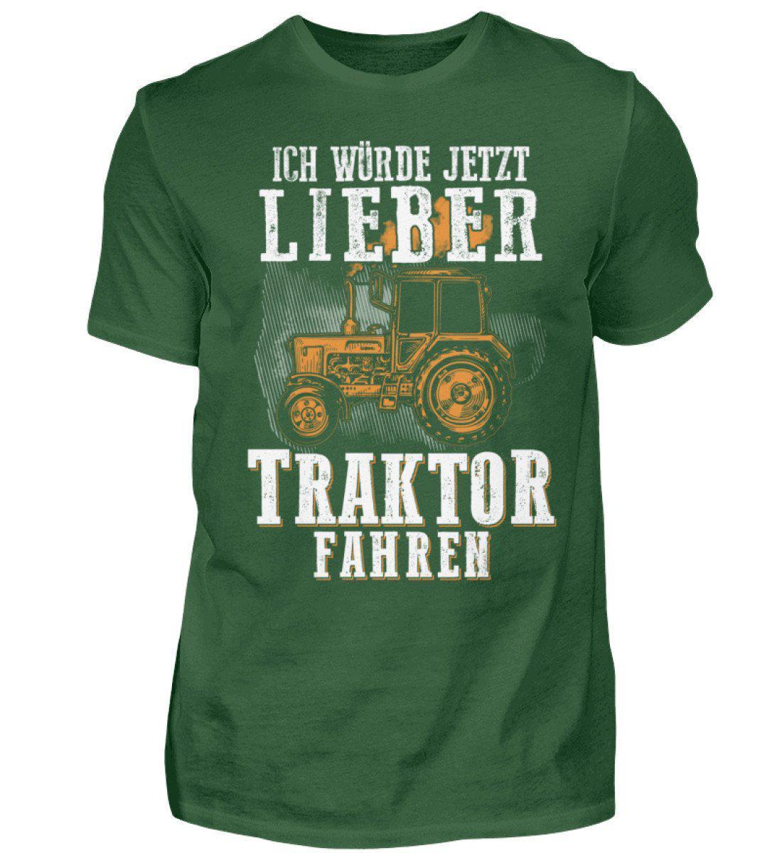 Ich würde lieber Traktor fahren · Herren T-Shirt-Herren Basic T-Shirt-Bottle Green-S-Agrarstarz