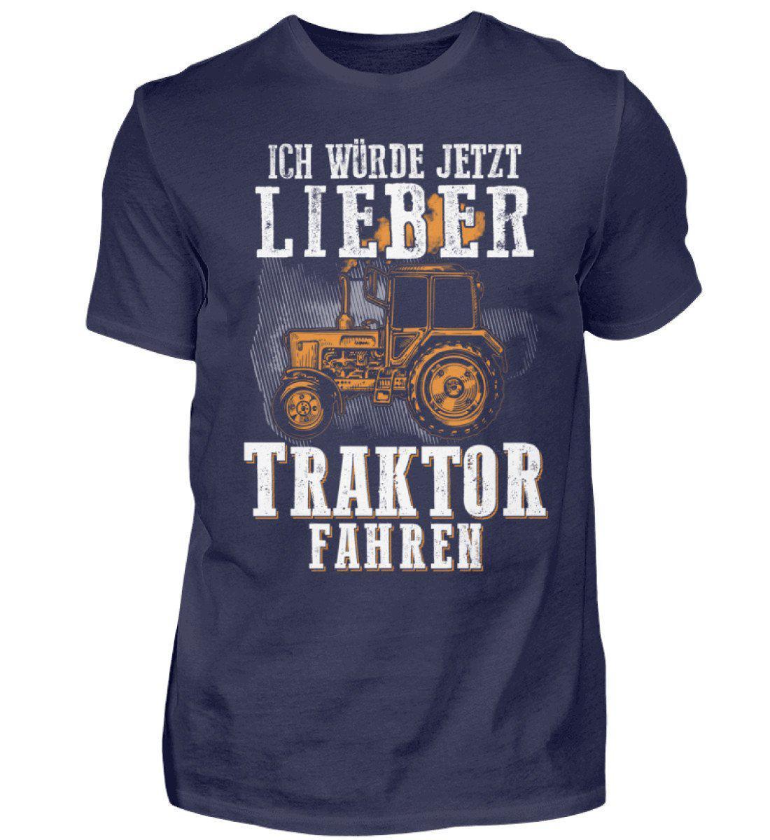 Ich würde lieber Traktor fahren · Herren T-Shirt-Herren Basic T-Shirt-Navy-S-Agrarstarz