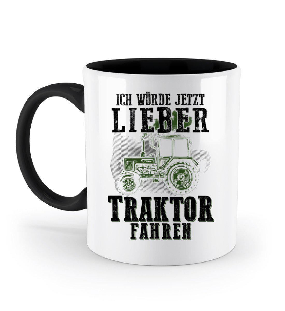 Ich würde lieber Traktor fahren · Keramik Tasse zweifarbig-Keramik Tasse Zweifarbig-Black-330ml-Agrarstarz