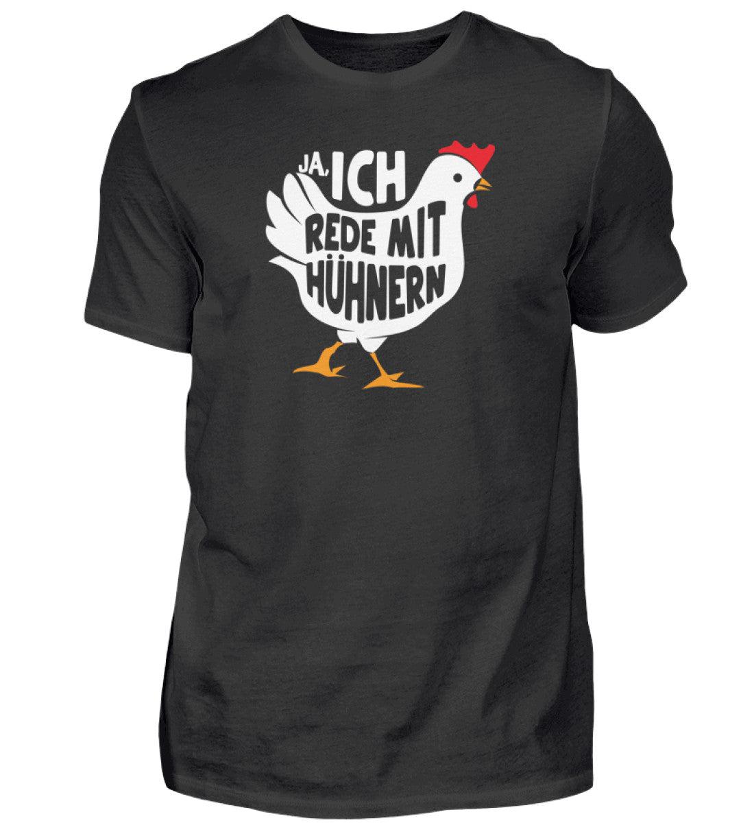 Ja, ich rede mit Hühnern · Herren T-Shirt-Herren Basic T-Shirt-Black-S-Agrarstarz