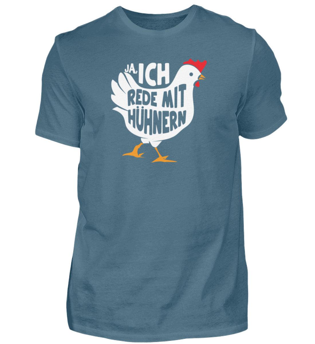 Ja, ich rede mit Hühnern · Herren T-Shirt-Herren Basic T-Shirt-Stone Blue-S-Agrarstarz