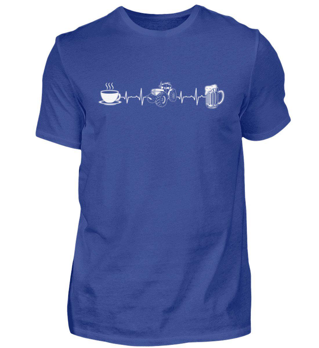 Kaffee Traktor Bier Heartbeat · Herren T-Shirt-Herren Basic T-Shirt-Royal Blue-S-Agrarstarz