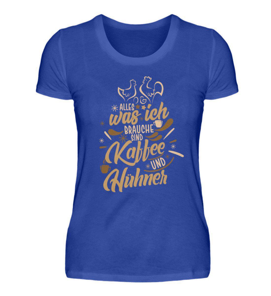 Kaffee und Hühner · Damen T-Shirt-Damen Basic T-Shirt-Neon Blue-S-Agrarstarz