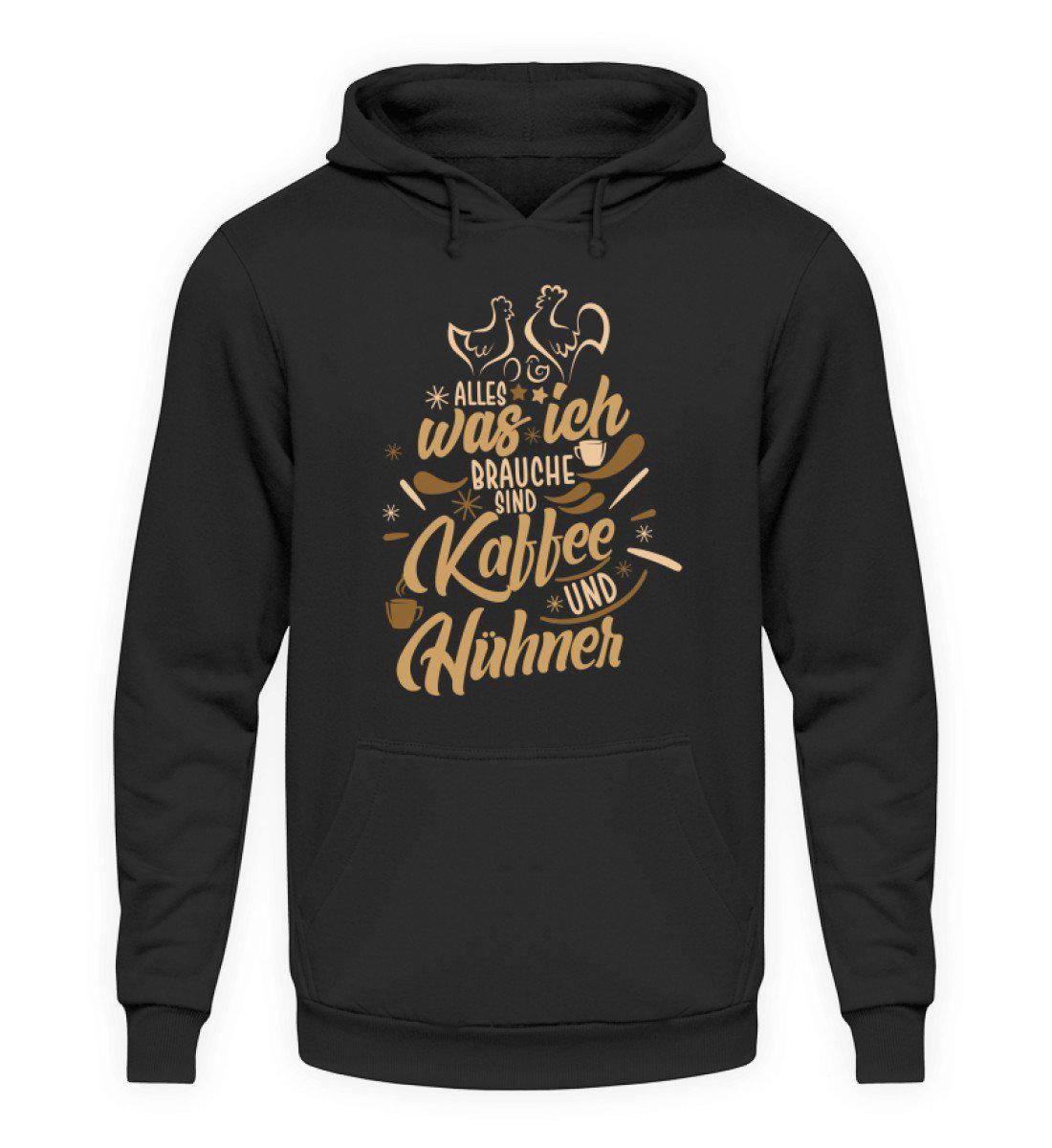 Kaffee und Hühner · Unisex Kapuzenpullover Hoodie-Unisex Hoodie-Jet Black-S-Agrarstarz